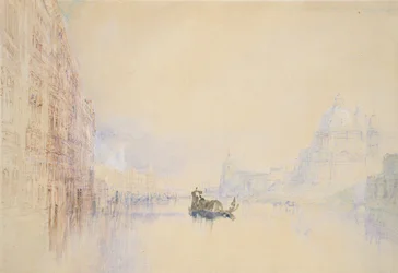 Venedig: Den store kanal, 1840 (akvarel over grafit med bodycolour og pen og rød blæk)